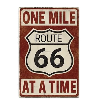 Garāžai Sienu Dekors Route 66 Skārda Zīme Retro Metāla Zīmes Rusted Pin Up Plāksnes Plāksnes Dzelzs Paninting Modern Home Bārs Apdare