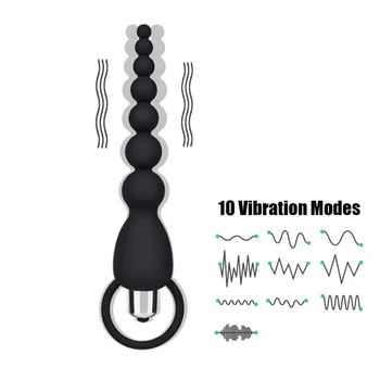 Garš Anālais Vibrators ar Pērlītēm Butt Plug Prostatas Massager Seksa Rotaļlietas Sievietēm, Vīriešiem Masturbācija Dildo Vibratoru Klitora Stimulators