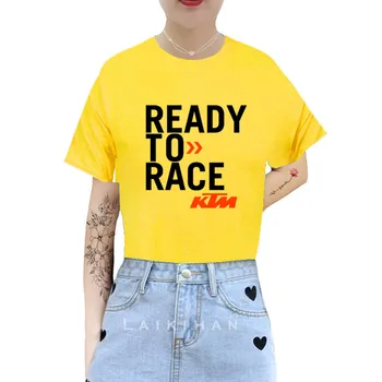 Gatavs sacīkstēm T-Krekls Biker Motocikla Braucējs Kawaii Top Karikatūra Grafikas Tees Smieklīgi Harajuku T-krekls Unisex Modes Tshirt Sieviete