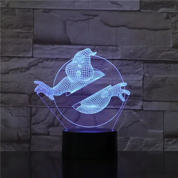 Ghostbusters LED Nakts Gaisma Apdare 3D ēsmas zivtiņu vadi Touch Sensors RGB Nightlight Bērnu Dāvanu Galda Lampa App Kontroles Bērniem Dāvanas