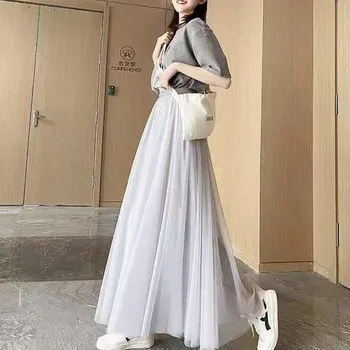 Ginzagirl Maxi Ilgi Tilla Dāma Augsta Vidukļa Bumbu Kleita Bridesmaids Kāzu Kleita Svārki Elastīgi Pieaugušo Tutu Jupe Longue Femme