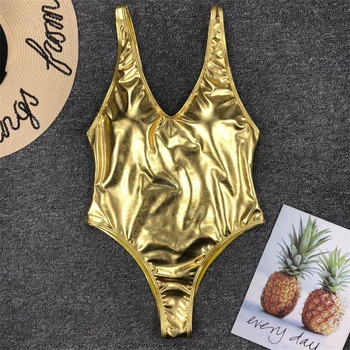 GNIM Sexy Spīdīga Zelta Bikini, Peldkostīmi, Sieviešu 2019 Augsta Vidukļa Pārsējs Peldkostīms Sievietēm Divi Gabali Brazīlijas Biquini Sexy peldkostīms