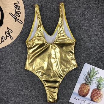 GNIM Sexy Spīdīga Zelta Bikini, Peldkostīmi, Sieviešu 2019 Augsta Vidukļa Pārsējs Peldkostīms Sievietēm Divi Gabali Brazīlijas Biquini Sexy peldkostīms