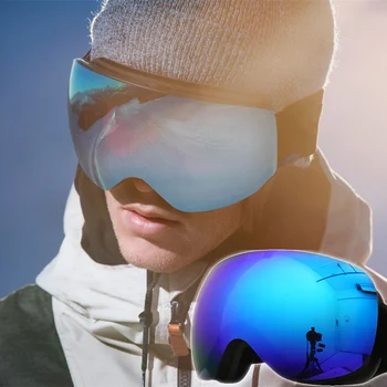 GOBYGO Slēpošanas Brilles-Vīriešu, Sieviešu Snovborda Brilles Sniega Brilles UV400 Aizsardzība Anti-miglas Dubultā Slāņa Āra Slēpošanas Brilles