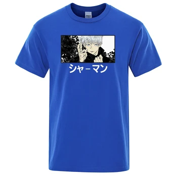 Gojo Pie Print T-Krekli Vasaras Zīmola Iela Vīriešu T Krekls Harajuku Japānas Anime Jujutsu Kaisen Tshirts Modes Smieklīgi Tee Krekls