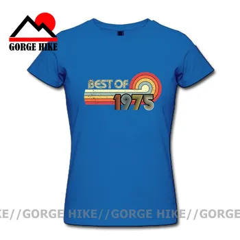 GorgeHike Retro 1975. gada Apģērbi Vintage Labāko no 1975 T krekls sievietēm, kas Dzimuši 1975. gadā T-krekls 46th Dzimšanas dienas Dāvanu Krekls camiseta Mujer