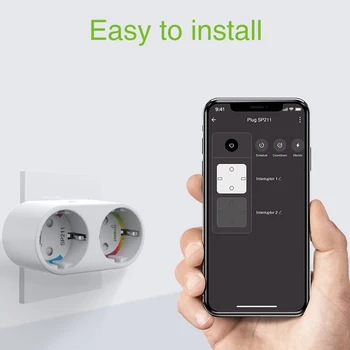Gosund Tuya WiFi 2 In 1 Smart Plug 16A ES Adapteris, Tālvadības Balss Kontroles Power Energy Monitor Mājas Iekārta Alexa, Google Home