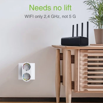 Gosund Tuya WiFi 2 In 1 Smart Plug 16A ES Adapteris, Tālvadības Balss Kontroles Power Energy Monitor Mājas Iekārta Alexa, Google Home