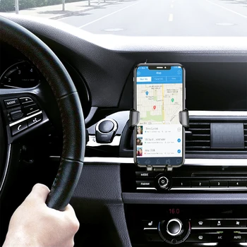 Gravitācijas Auto Turētājs Tālrunis Gaisa Vent Mount Clip Mobilo sakaru Stāvēt Viedtālruņa GPS Atbalsts iPhone 11 XS X XR/Samsung/Huawei