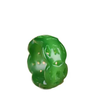 Green Jade Gredzenu Amuletu Dabas Šarmu, Rotaslietas, Dāvanas, Jadeite Cirsts Ķīniešu Modes Amatniecības