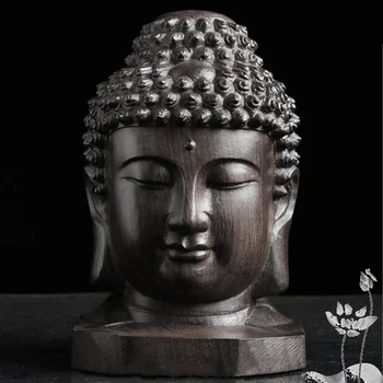 Griešanai Budas Galvas Darbvirsmas Roku Darbs Dāvanu Statuetes Koka Amatniecības Mājās Apdare Statuja, Sarkankoks Sakyamuni Tathagata Iegūstama