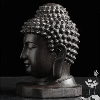 Griešanai Budas Galvas Darbvirsmas Roku Darbs Dāvanu Statuetes Koka Amatniecības Mājās Apdare Statuja, Sarkankoks Sakyamuni Tathagata Iegūstama