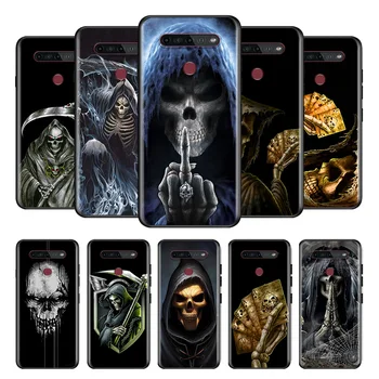 Grim Reaper Skeleta Galvaskauss Par LG G8 V30 V35 V40 V50 V60 Q60 K40S K50S K41S K51S K61 K71 K22 ThinQ 5G Telefonu Gadījumā