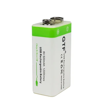 GTF Jaunu 9V Baterija 500mAh 9 Volt 6F22 Micro USB Uzlādējams Li-po Akumulatoru Multimetrs Mikrofons Rotaļlietas Tālvadības KTV Izmantot