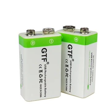 GTF Jaunu 9V Baterija 500mAh 9 Volt 6F22 Micro USB Uzlādējams Li-po Akumulatoru Multimetrs Mikrofons Rotaļlietas Tālvadības KTV Izmantot