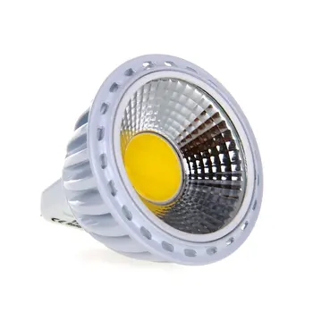 GU5,3 / MR16 6W COB LED lampas vietas spuldze 420LM 60 grādu 3000K Silti Balta DC 12V