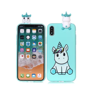 Gudrs 3D Unicorn Panda, Pūce Kaķis Silikona TPU attiecas uz iPhone 11 12 Pro X XS Max XR 6S 6 7 8 Plus 5 5S SE 2020 Gadījumā Sievietes Bērns