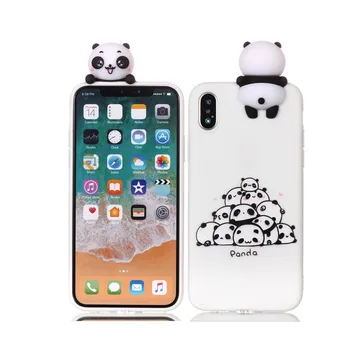 Gudrs 3D Unicorn Panda, Pūce Kaķis Silikona TPU attiecas uz iPhone 11 12 Pro X XS Max XR 6S 6 7 8 Plus 5 5S SE 2020 Gadījumā Sievietes Bērns