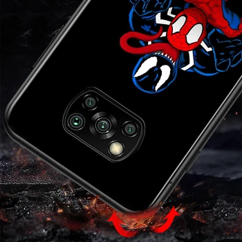 Gudrs Brīnums Anime Zirnekļcilvēka Par Xiaomi Poco X3 NFC M2 X2 F2 F3 C3 M3 F1 Pro Mi Spēlēt A3 A2 A1 6 Lite Black Soft Telefonu Gadījumā