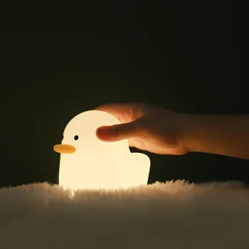 Gudrs Nakts Gaisma Silikona Soft Touch Pīļu Iekasējams Sensors Dzīvnieku LED Nakts Lampa, lai Bērnu Bērnu Bērnu Guļamistabā Dekoratīvā