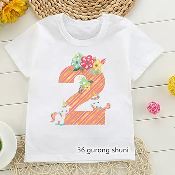 Gudrs zēnu t-krekls dzimšanas skaitļus no 1 līdz 4 gadiem dzimšanas dienā grafiskie attēli bērniem dzimšanas dienas vasaras apģērbu meitenēm, t krekli, topi