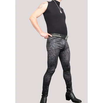 Gumijas Čūsku Drukāt Piena Zīda Zīmuli Bikses Vīriešu Vasaras Bikses Garās Zeķes Bodycon Joggers Korejas Modes Streetwer Spodnie Pantalon