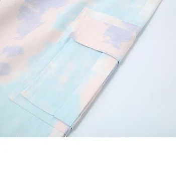 Harajuku kaklasaišu krāsošanas Bikses Sievietēm Ir 2021. Vasaras korejiešu Stilā, Streetwear Zaudēt Ikdienas Modē Safari Stils, Plaša, Kājas Garas Bikses Sieviešu