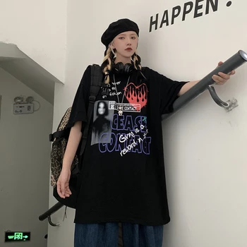 Harajuku Sieviešu T-Krekli Ērkšķiem Modelis Streetwear T Brīvs Krekls ar Īsām Piedurknēm Unisex Tees Pāris Drēbes Grunge Tumblr Topi