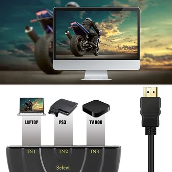 HDMI-Saderīgam Komutatoru 4K*2K 3D Mini 3 Portu Slēdzi 1.4 b 4K Sadalītāja 1080P 3 in 1 no Ostas centrs DVD HDTV Xbox PS3 PS4
