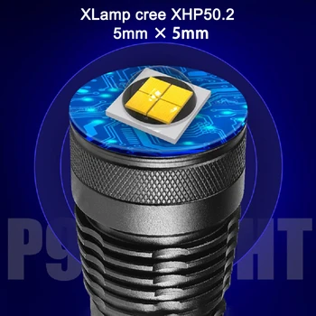 HEDELI Super Jaudīgu XHP50.2 LED Lukturīti Lāpu Taktiskās Lādējamu USB Flash Gaismas XHP70 Led Laternu Kempings Medību Gaismas