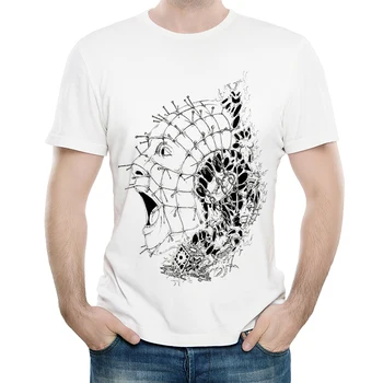 Hellraiser T Krekls Mens Casual Modes Īsām Piedurknēm Filmu Pinhead Hellraiser T-krekls, t-veida Topi Baltā Krāsa Vasaras Drēbes