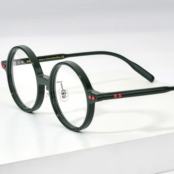 HEPIDEM Acetāta Optisko Briļļu Rāmis Vīriešu Retro Vintage Lielgabarīta Kārta Tuvredzība Recepšu Brilles Brilles Briļļu 9158