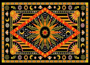 Hippy Hipiju Psychedelic Debess Mandala Mēness-Saules Gobelēns Sienas Karājas Liels Indijas Bohēmijas Hippy Gobelēnveida Auduma Dekori