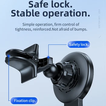 HOCO Safe lock 15W Magnētisko Bezvadu Automašīnas Lādētājs Mount iPhone 12 Pro 12 mini Magnētisko Ātrās Uzlādes Airvent Auto Telefona Turētājs