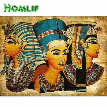HOMLIF 5d diy Dimanta Krāsošana Ēģipte cross stitch komplekti Dimanta kristāla Mozaīkas Izšuvumi Reliģijas Rhinestones Modelis sienas māksla