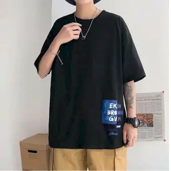 Hong Kong Lielgabarīta T Krekls Vīriešu T Sievietēm Īsām piedurknēm Apģērbs Brīvs Estētisko Sieviešu Vintage Apģērbu ar garām Piedurknēm T-krekls