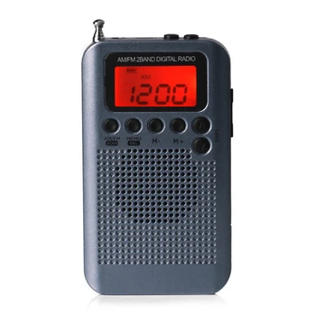 HRD-104 Kabatā Pārnēsājama AM FM Radio, Digitālais Displejs Mini Kabatas Radio ar 40mm Draiveri, LCD displejs, Skaļrunis, Digitālo Radio Tuning