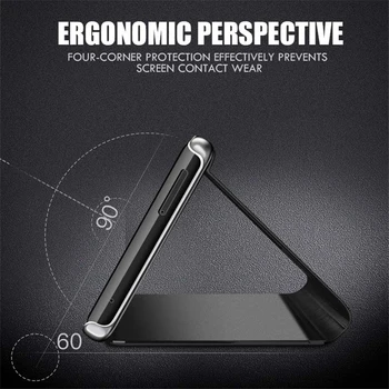 Huawie P40 Gaismas Gadījumā Huaweip40 Lait Smart Mirror Pārsegu Gadījumos Huawei P40 Lite P 40 Pro Caso Etui Hauwei 40p Stāvēt Gadījumā
