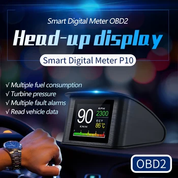 HUD OBD2 Automašīnas Gabarītus, Head Up Displejs, borta Dators Auto Spidometra ātruma pārsniegšanu Signalizācijas Degvielas Patēriņš Temperatūras Brīdinājums