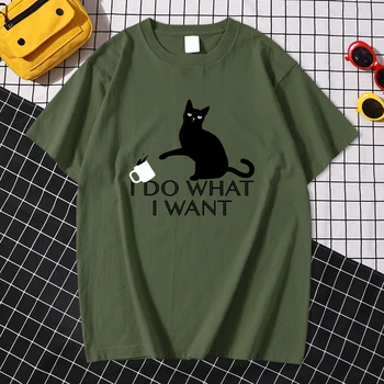 Ido Kāds Melns Kaķis Lielajam T Krekls Vasaras Pavisam Atdzist Iespiests T Krekli Top Vīriešiem Iela Smieklīgi Īsām Piedurknēm Interesanti Tshirt