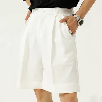 IEFB Vīriešu Apģērbu Balts Uzvalks Bikses korejas Tendence Vienkāršu Melnu Aprikožu Ceļa Garums Šorti 2021. Gada Vasarā Jaunu Tendenci Drēbes 9Y7815