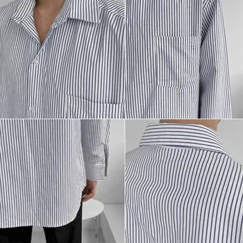 IEFB Vīriešu Svītru Krekls ar garām Piedurknēm Krekli korejas Modes Atloks, Liela Izmēra Gadījuma Vīriešu Apģērbu Rudens Ir 2021. Jaunu Mīksti Topi 9Y8378