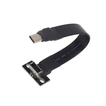 Iekšējo USB 3.1 20Pin Veida C Tipa E Pārsūtīt Vadu Adapteri Dzīvoklis pagarinātāja Vads USB3.1 C Tipa Savienojumu Stāvvadu Kabeļi A4 Šasijas