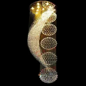 Ilgi kāpņu modernās lampas kristāla lustra LED gaismas elegants dizains hotel Villa zālē apgaismojums apturēšanu vadu