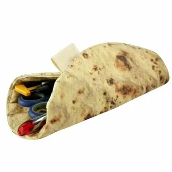 Imitācija Burrito Pankūku Pica Kancelejas preces Rīku Zīmulis Soma Velmētas Savākšanas Maisu Skolas Aplauzums 22X22X1cm TB Pārdošana