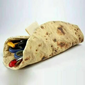 Imitācija Burrito Pankūku Pica Kancelejas preces Rīku Zīmulis Soma Velmētas Savākšanas Maisu Skolas Aplauzums 22X22X1cm TB Pārdošana