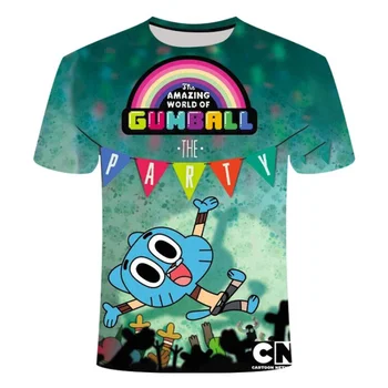 Ir 2021. apbrīnojamo pasauli Gumball t krekls Gumball modelis 3D iespiests t-krekls awesome streetwear grafiskais T-krekls vīriešu lielgabarīta T-krekls