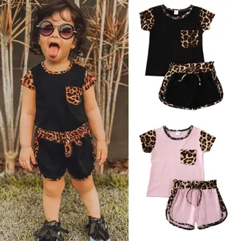 Ir 2021. Baby Girl Ikdienas Drēbes noteikts Vasaras Bērnu Apģērbu Foršs Meiteņu T-krekls Un Šorti Komplekti Tracksuit Bērnu Apģērbs Apģērbs