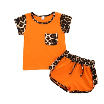 Ir 2021. Baby Girl Ikdienas Drēbes noteikts Vasaras Bērnu Apģērbu Foršs Meiteņu T-krekls Un Šorti Komplekti Tracksuit Bērnu Apģērbs Apģērbs