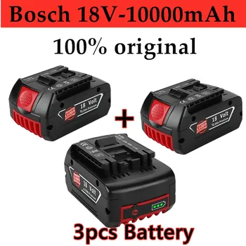 Ir 2021. Bosch rezerves 18V akumulators 18V, 10000mah uzlādējams 10.0 portatīvo nomaiņa bat609 indikators + 3A akumulatora lādētājs